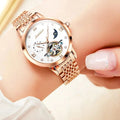 Women Hollow Skeleton Luxury Hand Clock Waterproof Luminous Fashion 