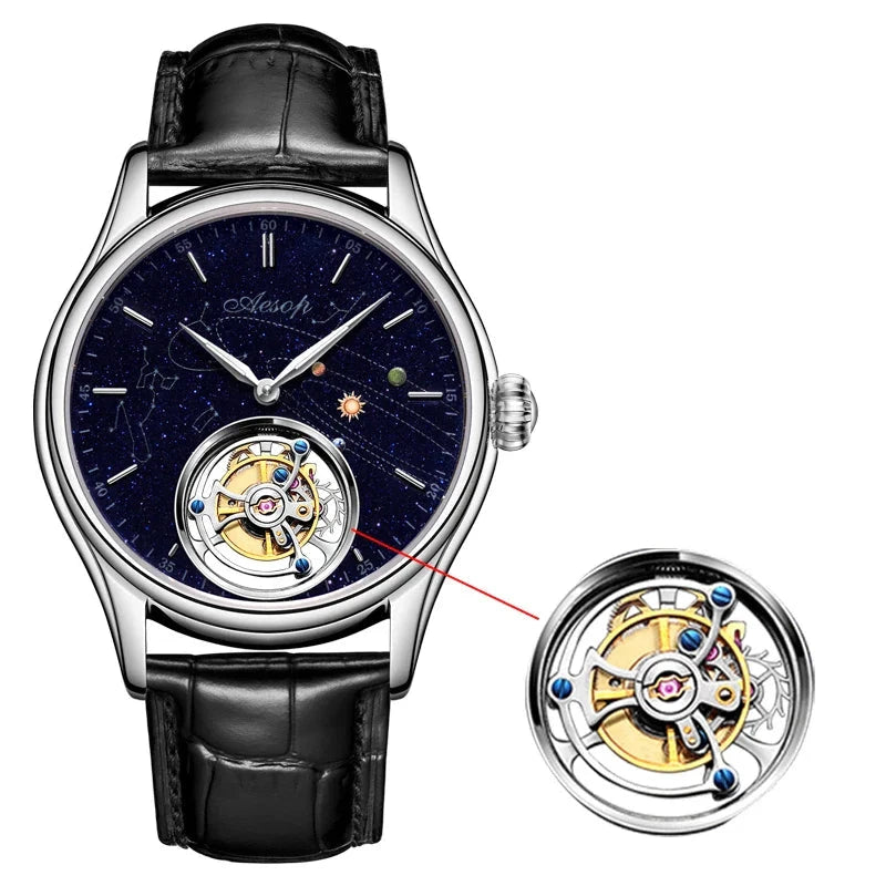 Discover the elegance of the FlyingTourbillon Mechanical Watch for men