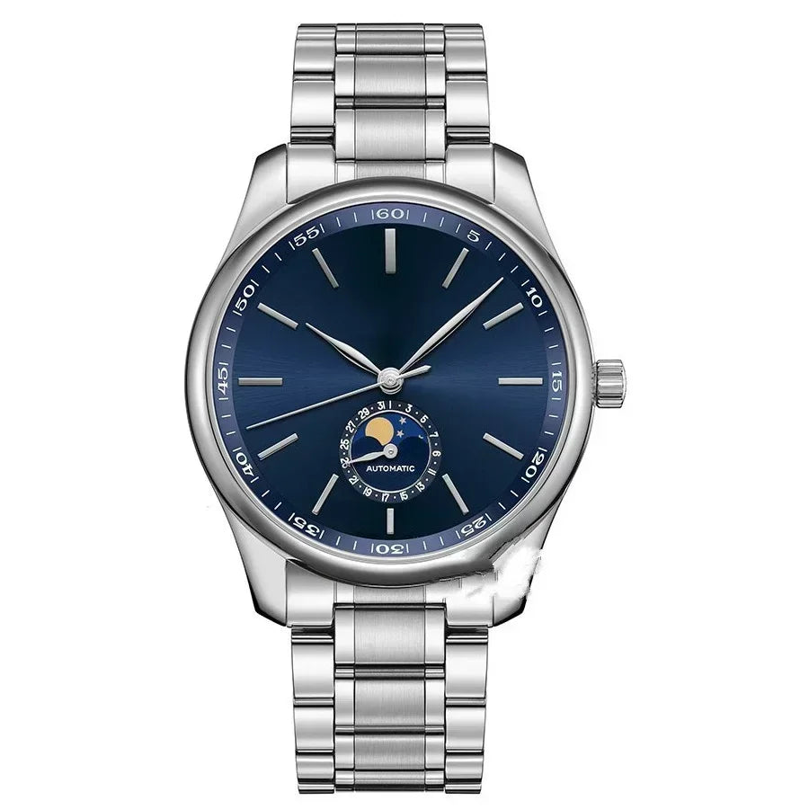 Luxury New Mens Watch Moon Phase Mechanical Automatic Master 904L