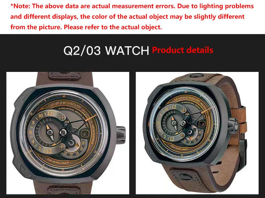 SEVENFRIDAY watch Q2 / 03 men's fully automatic mechanical watch Q series waterproof fashion men's watch luxury brand mature men