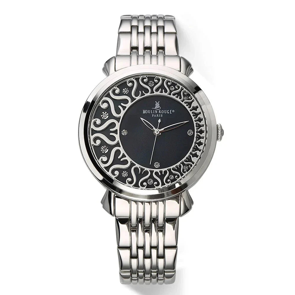 BERNY Women Quartz Watch Butterfly Buckle Stainless Steel Strap Pagani