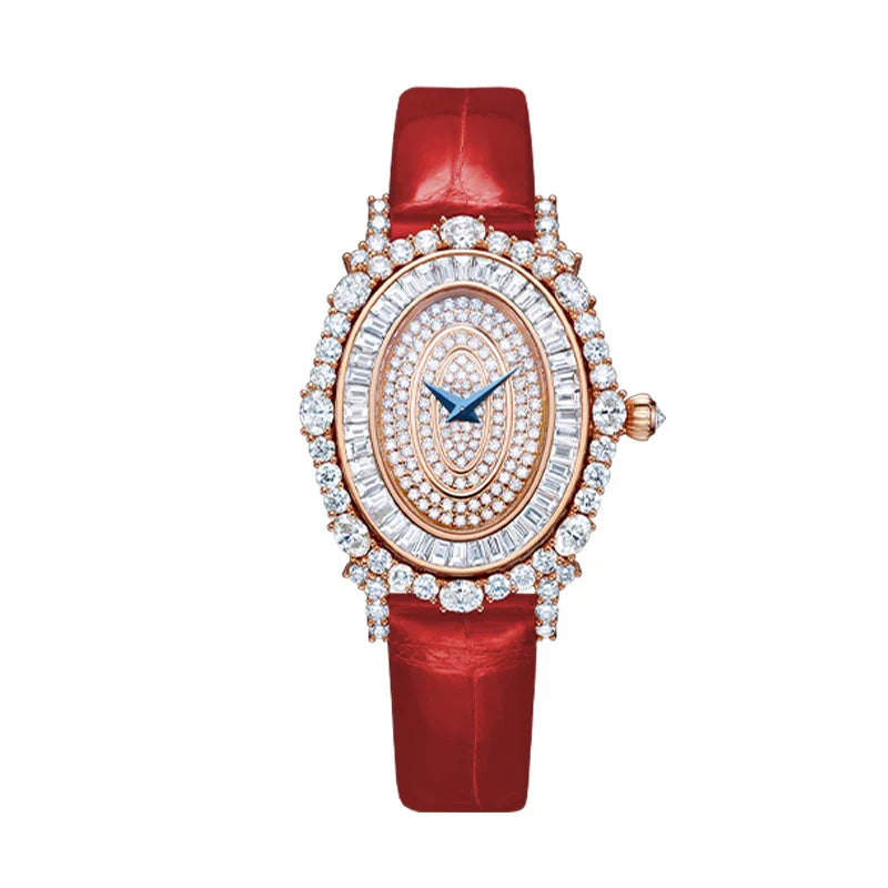 TIELBO Brand Luxury Ladies Womens Watch Swiss Movement Fashion Crystal