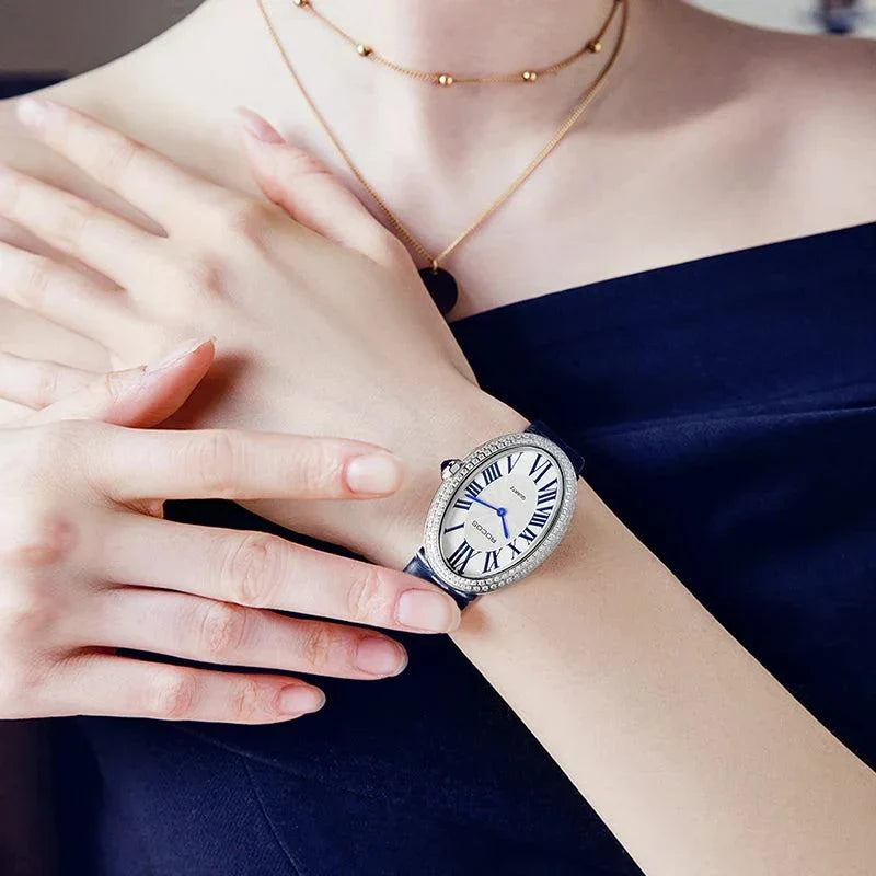 Women Elegant Luxury Brand Ladies Oval Quartz Watch Fashion