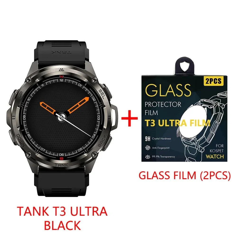 2024 Original KOSPET TANK T3 Ultra GPS Smart Watch Men Smartwatch