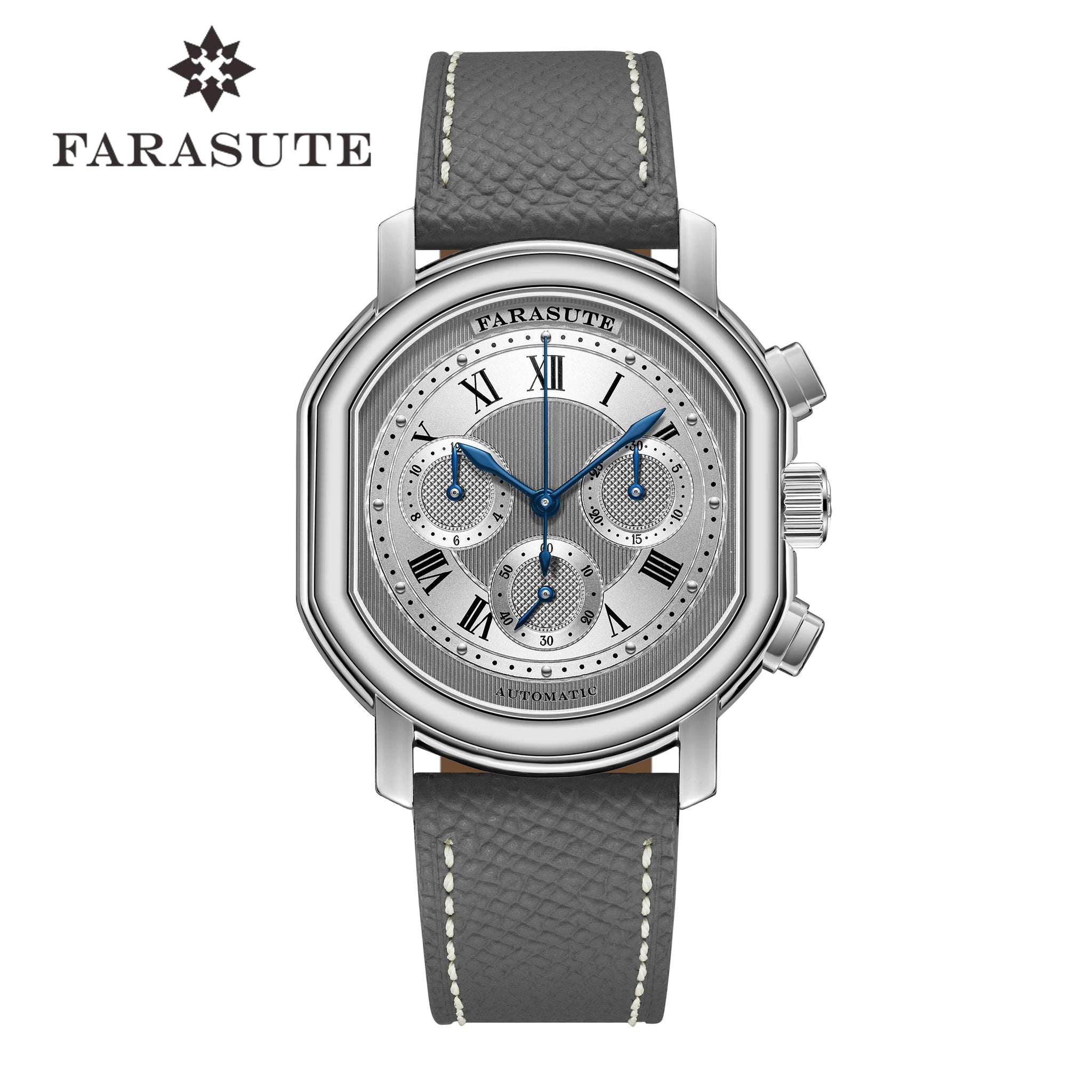 FARASUTE New 38mm Chronograph Peacock 4801 Custom Mechanical Movement 5ATM Waterproof  Sapphire Tribute Series Men Watch Relogio