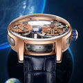 Men Luxury Celestial Mechanical Wristwatches Earth Theme Design