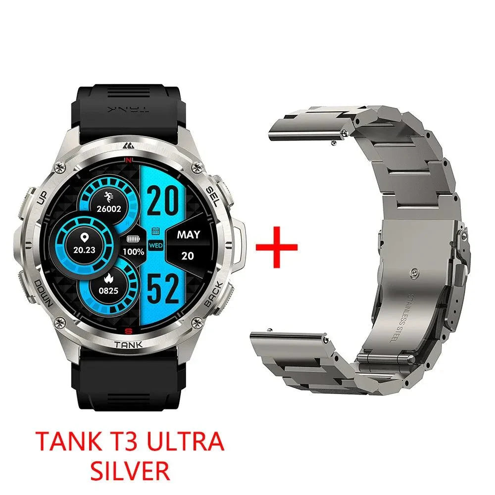 2024 Original KOSPET TANK T3 Ultra GPS Smart Watch Men Smartwatch