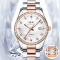 Women Ladies Fashion Girls Stainless Steel Dress Wristwatch Waterproof