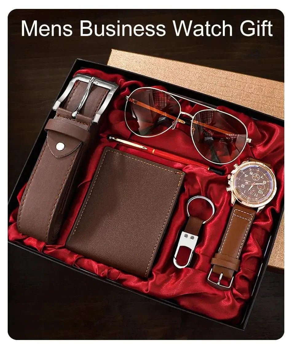 SHAARMS Men Gift Watch Business Luxury Company Mens Set 6