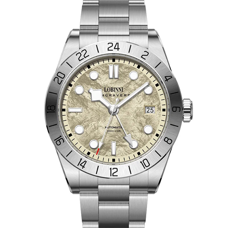 40mm Stainless Steel Mechanical GMT Watch with NH34 Movement Automatic Sapphire Luminous Waterproof for Men