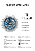 OBLVLO Luxury Mens Automatic Watch Designer Skeleton Dial Stainless 