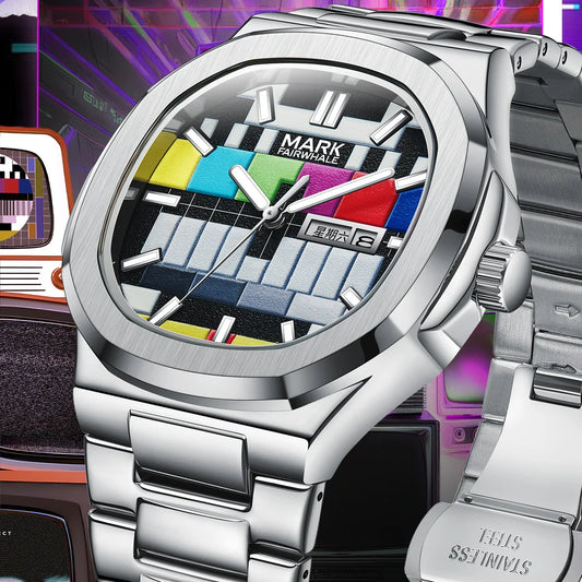 Business Watches Men Brand Mark Fairwhale Automatic Date Week Clock Fashion Retro Literal Quartz Wristwatch Man 2024 New