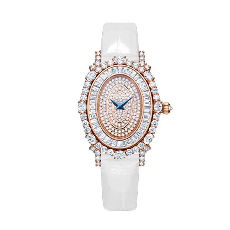 TIELBO Brand Luxury Ladies Womens Watch Swiss Movement Fashion Crystal