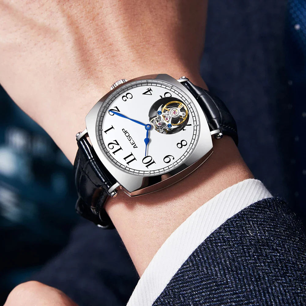 Stylish Men Flying Tourbillon Mechanical Watch for Fashion Enthusiasts