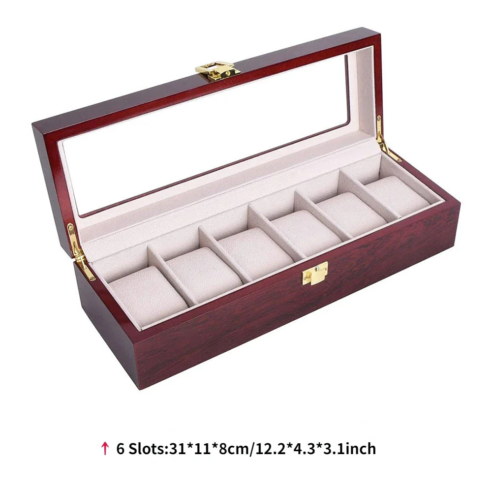 Luxury Wooden Watch Box with 1 to 12 Grids – Elegant Organizer for Men