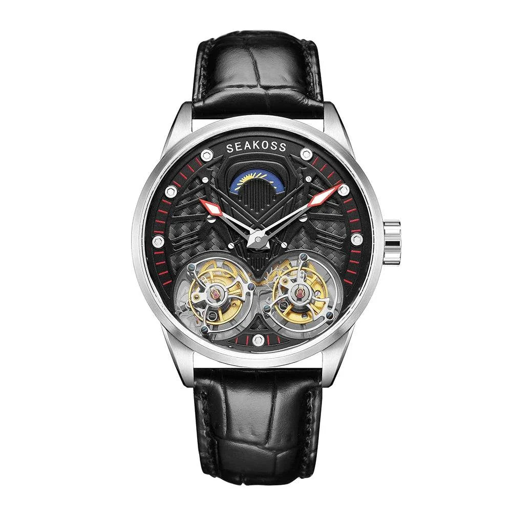 Tourbillon Manual Mechanical Watches Double Tourbillon Luminous Hands