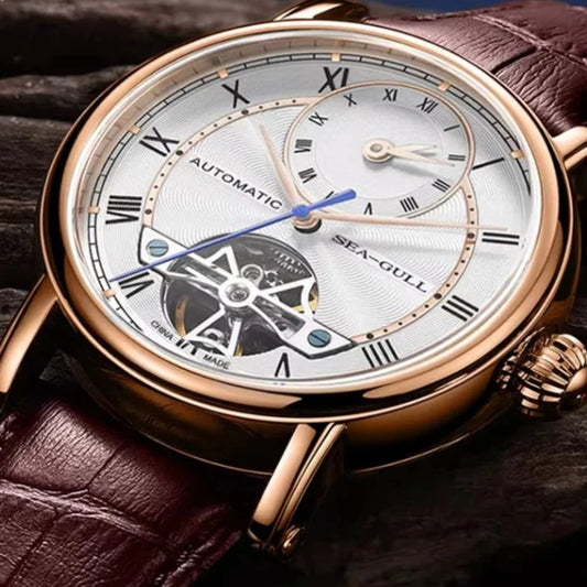 Seagull Men's Watches Luxury Classic Flywheel Design Waterproof
