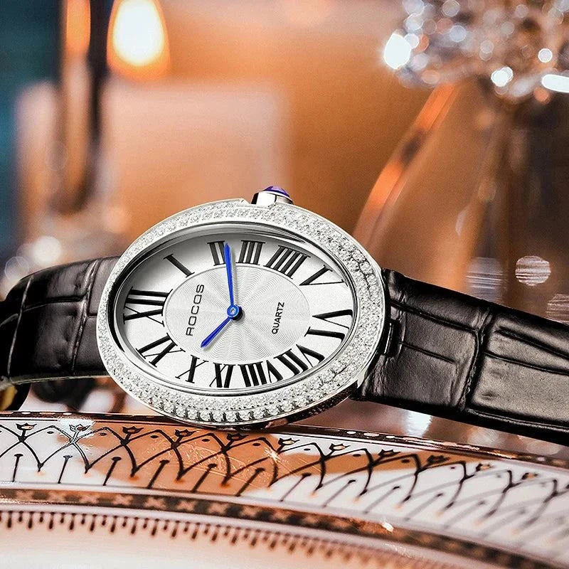 Women Elegant Luxury Brand Ladies Oval Quartz Watch Fashion