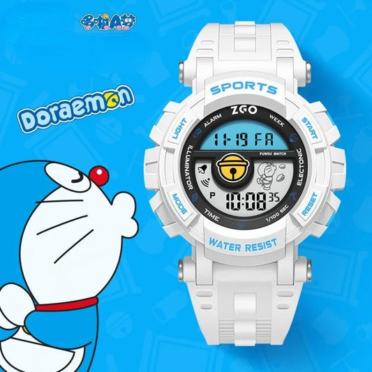 New Doraemon anime cartoon cute jingle cat electronic watch kawaii shockproof anti-fall luminous digital children's watch gift