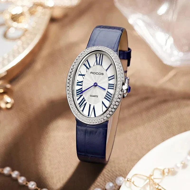 Women Elegant Luxury Brand Ladies Oval Quartz Watch Fashion