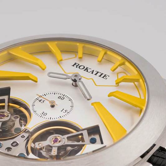 ROKATIE 45mm Automatic watch men tourbillon hollow luminous luxury watches man