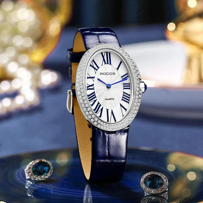 Women Elegant Luxury Brand Ladies Oval Quartz Watch Fashion