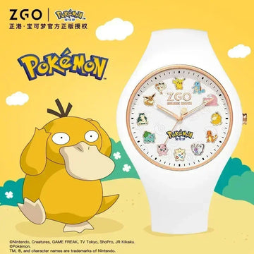 ZGO Co-branded Pokemon Series Watch Men's Sports Waterproof Student Trend Pikachu Quartz Electronic Watch Gifts