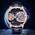 Men Luxury Celestial Mechanical Wristwatches Earth Theme Design